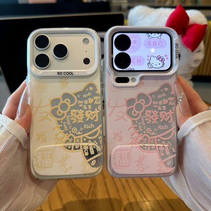 新年情侣發财文字KT新款适用苹果17Pro手机壳iPhone16max小米15华为mate80pura70k90note14荣耀500x200magic8