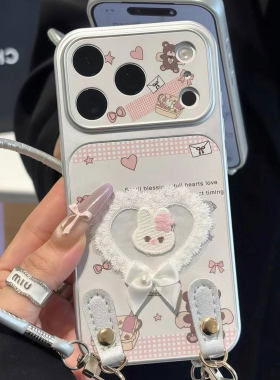 蕾丝蝴蝶结爱心小兔适用iPhone17promax手机壳苹果16E华为mate80小米17p80K90一加15magic8reno14nova15X300