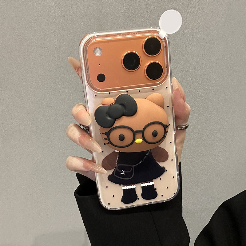 黑皮珍珠KT支架新款适用苹果17Pro手机壳iPhone16max小米15华为mate80pura70k60opporeno14荣耀300x200nova13