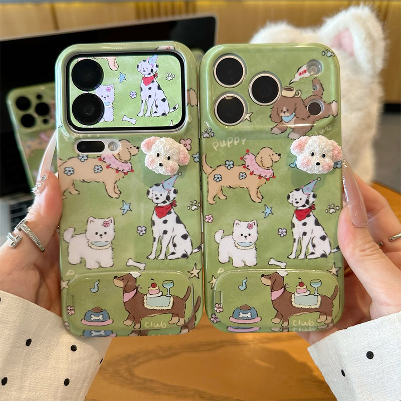 春草地狗狗支架新款适用苹果17Pro手机壳iPhone16max13小米15华为mate80pura70k60nova14荣耀400vivox200s30