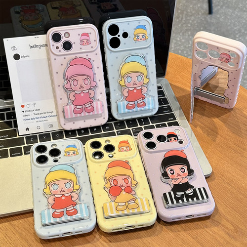 波点茉莉支架适用iPhone17promax手机壳苹果16pro华为p80mate80K70小米17note15nova14iqoo13x300ACE5s50Y500