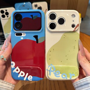 适用苹果17Pro手机壳iPhone16max小米15华为mate80pura80k90nova14荣耀500x300一加ace6 情侣苹果凤梨支架新款