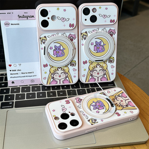 美少女旋转支架新款适用苹果17Pro手机壳iPhone16max小米17华为mate80p70k90reno14nova15荣耀x300ace5magic8