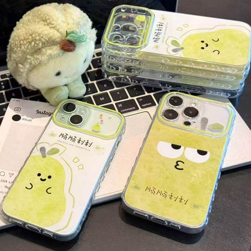 情侣顺梨表情雪梨适用苹果17手机壳iPhone16promax华为mate80p90magic8Y500小米17nova15reno14X300K90findx9