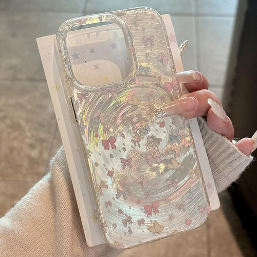 流光漩涡纷飞蝴蝶适用苹果16Pro手机壳iPhone14max小米15华为mate70p60reno13红米k80nova12荣耀200vivox100