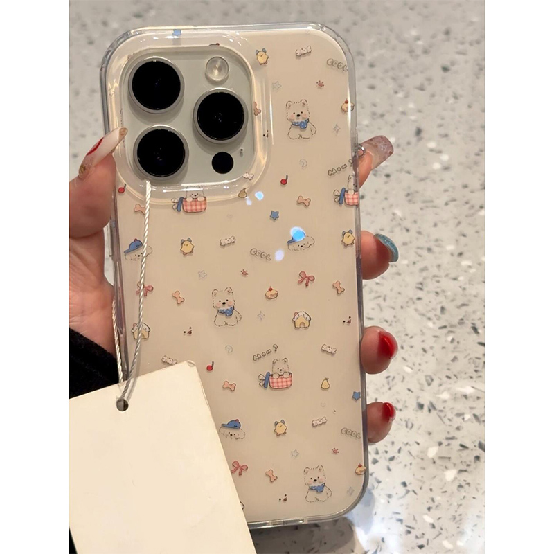 蛋糕西高地小狗高级适用苹果16pro手机壳iPhone15max华为mate70小米14k80nova13p50reno12vivox200荣耀Magic6