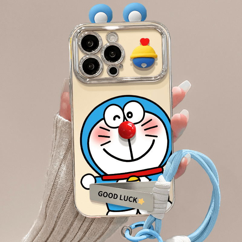 红鼻子哆啦公仔适用苹果16pro手机壳iPhone15max13小米14华为mate60荣耀200x90红米k50pura70nova11reno12s19