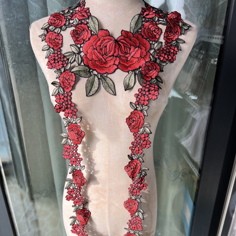 254A1国风水溶刺绣蕾丝领花贴花套装制衣服装旗袍裙子手工diy辅料