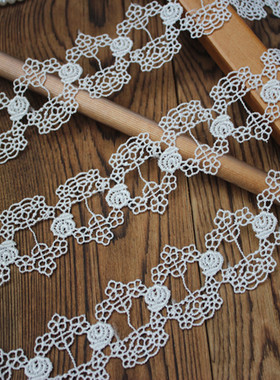 SN13 可穿绳精致白色水溶蕾丝花边辅料 DIY手工项链手链发饰辅料