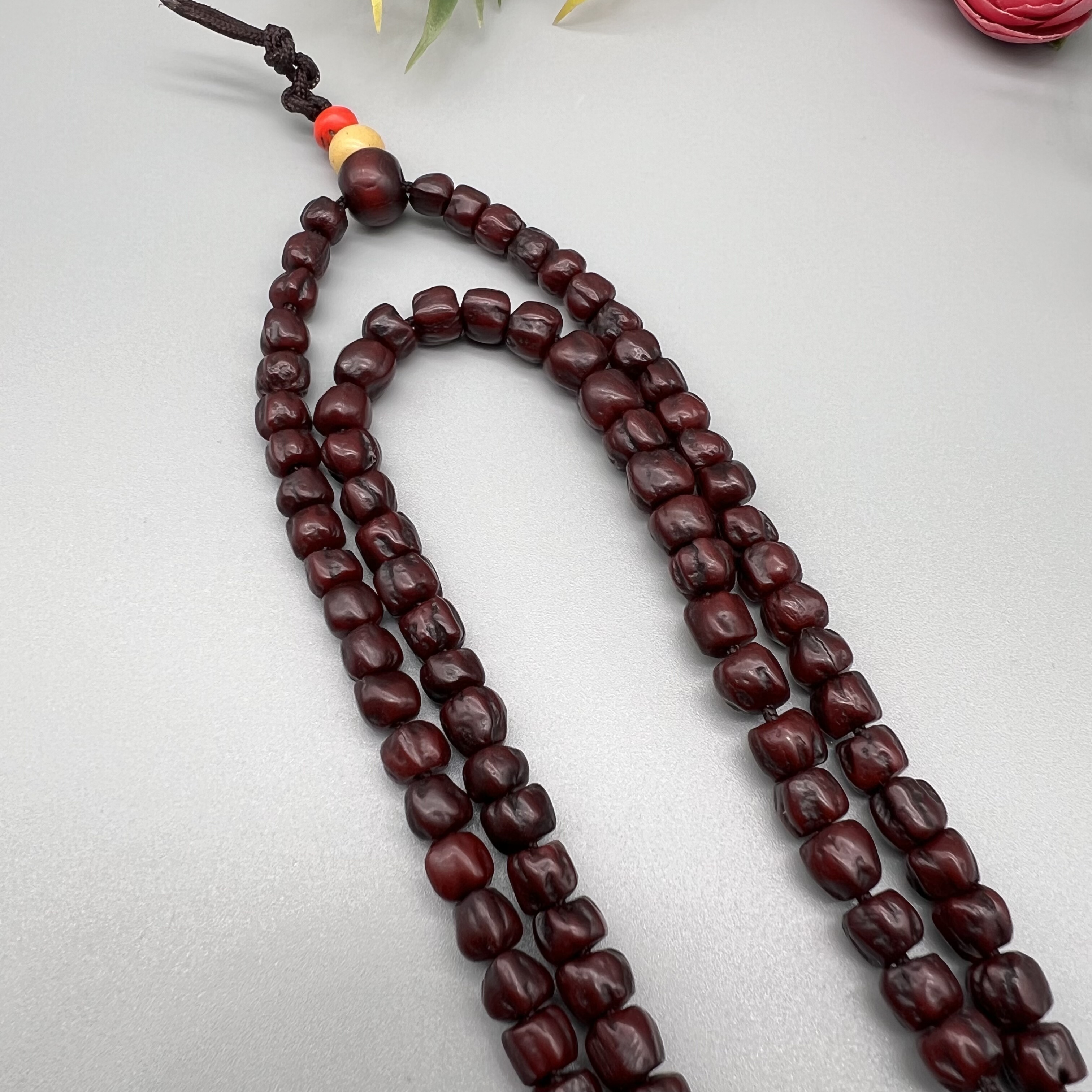 老百香籽念珠 原生态老念珠 枣红色皮壳 年份好 老百香 老念珠