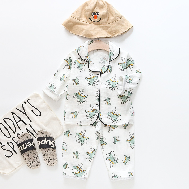 儿童纯棉纱布家居服套装