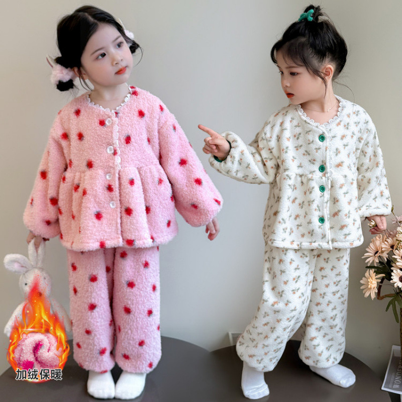 儿童法兰绒家居服套装
