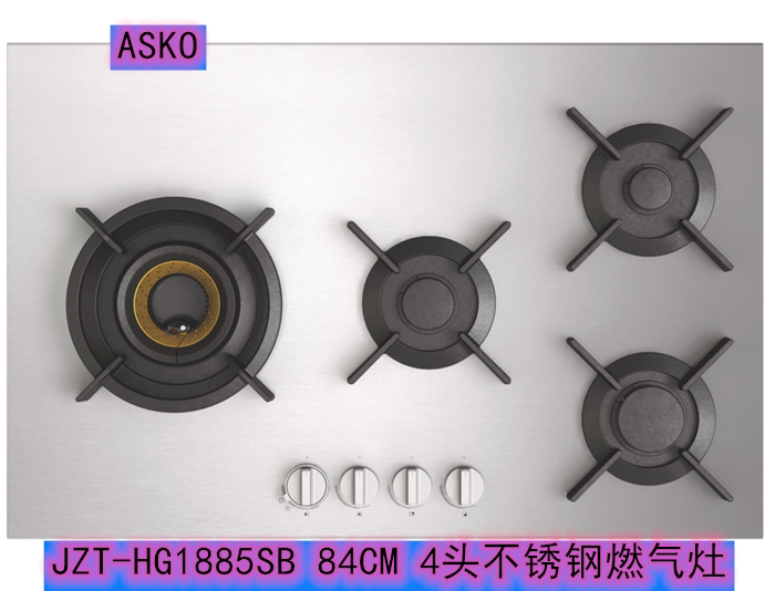ASKO燃气灶JZT-HG1885SB欧洲进口家用80cm 4头不锈钢燃气灶图片