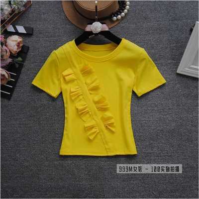 夏季新款打底衫半高立领针扣系带