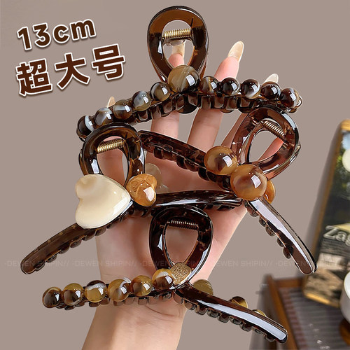 高级感圆珠鲨鱼夹发卡女后脑勺