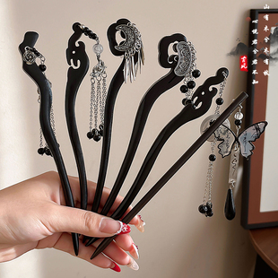 新中式 古风高级感发钗气质盘发旗袍汉服簪子步摇头饰 流苏发簪女款