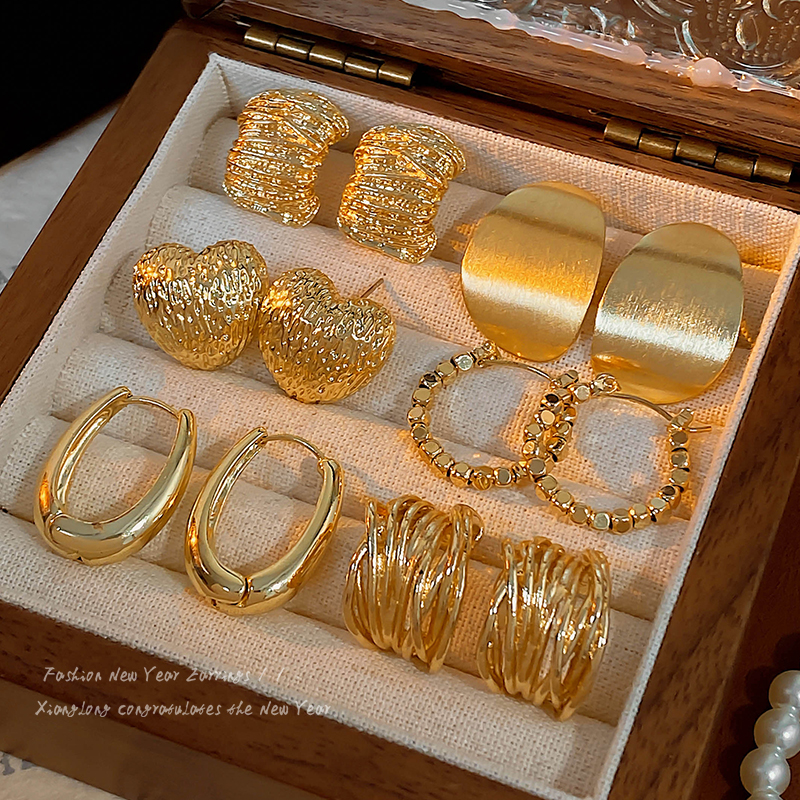 复古港风气质耳钉女网红小众