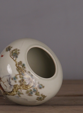 仿大同治粉彩福寿全水盂古董古玩旧货老货文房用品收藏