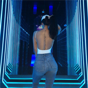 tergoly卡戴珊同款欧美风大露背修身打底螺纹弹力u型连体吊带背心