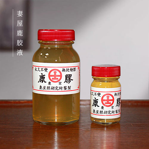 日本妻屋鹿胶水粉末工笔重彩国画颜料岩彩颜料调胶兑胶用干燥软韧绘画用胶包邮