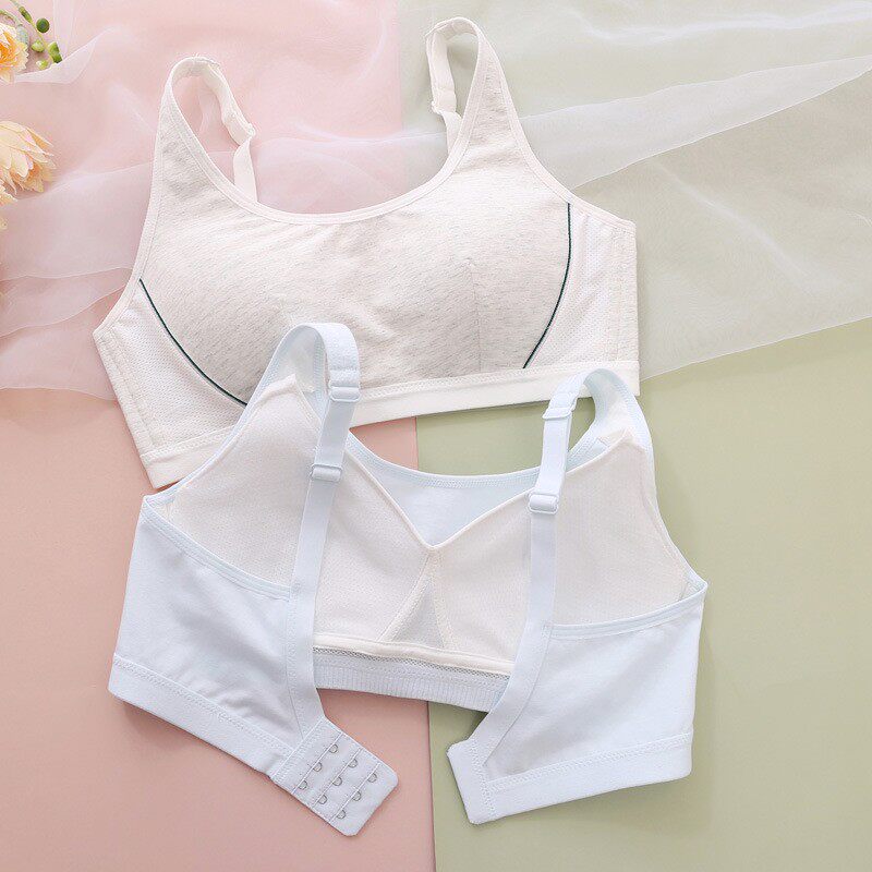 少女文胸运动内衣发育期初中高中学生防震防外扩纯棉薄款胸罩夏季