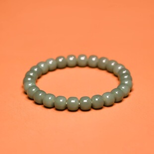 秋会长和田玉新疆天然青玉籽料手串【NGTC国检N1子料大证】7*8mm