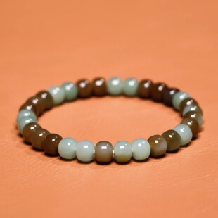 秋会长和田玉新疆天然沙枣青籽老型珠手串【NGTC国检N1子料大证】