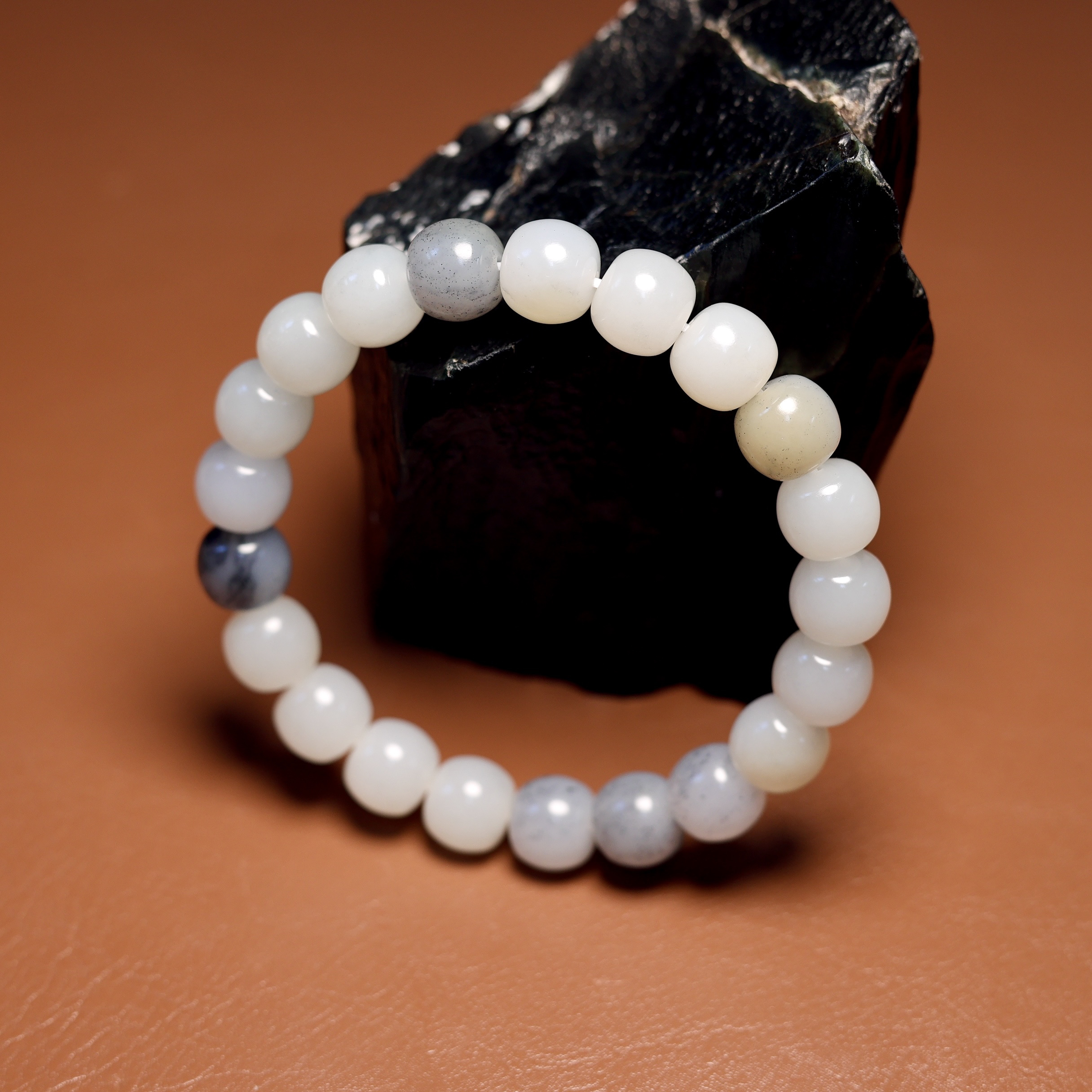 秋会长青花籽料老型文玩手串手链