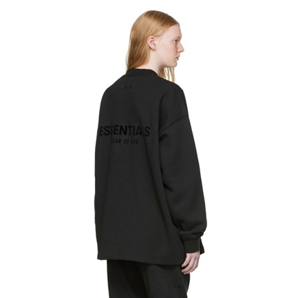 【海淘现货】FEAR OF GOD ESSENTIALS正品加绒黑色Relaxed套头衫