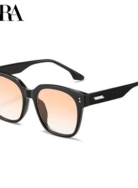 ZARA复古墨镜男女防紫外线日落色太阳镜 ins风高级感遮阳眼镜方框