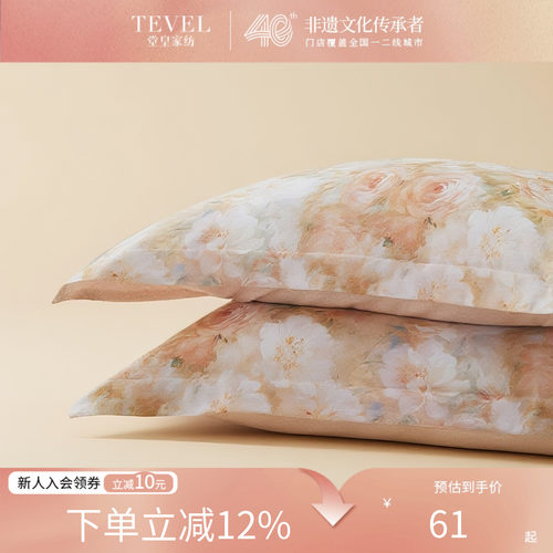 堂皇全棉磨毛枕套一对装枕头套
