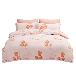 【新年特惠】堂皇家纺烂花牛奶绒床上四件套保暖加厚床单被套新款