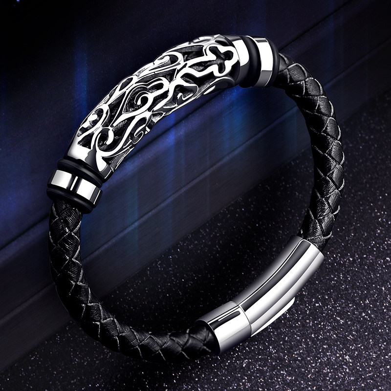 编织手绳男士手链韩版个性潮手饰手镯单身简约手环皮绳首饰品潮流