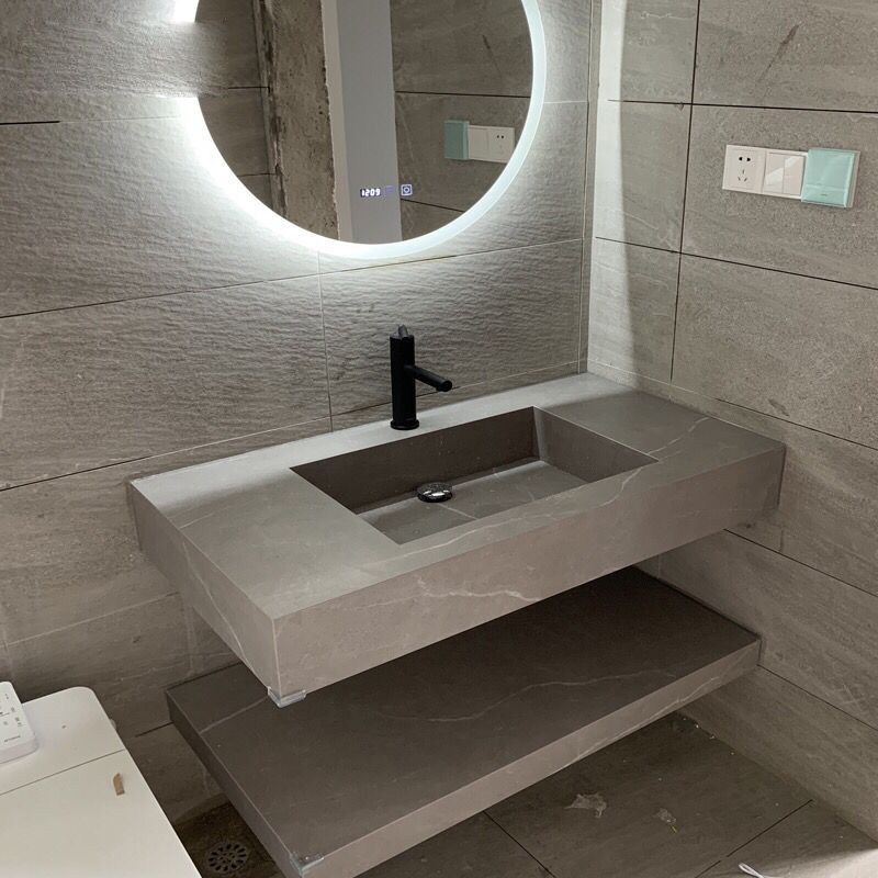 轻奢风浴室柜岩板一体盆柜卫浴柜高端卫生间洗漱台洗脸盆柜组合