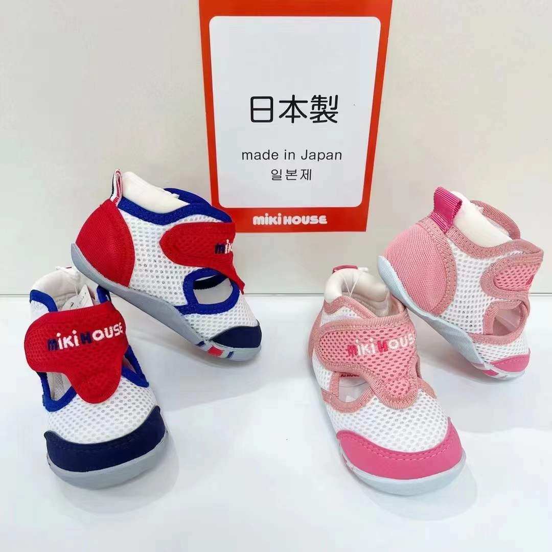 现货22年新款日本代购mikihouse一段男女网面学步凉鞋12-9302-577