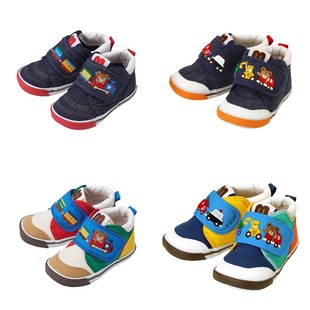 国现特价mikihouse二段 刺绣挖机学步鞋11-9302-457日本制带鞋盒