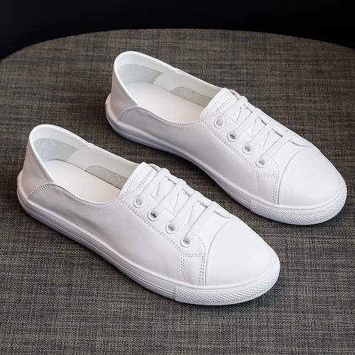 超轻超软！头层牛皮小白鞋女