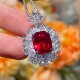 VISING AGL国际证书 培育红宝石鸽血红5.7ct吊坠鸽子蛋S925银