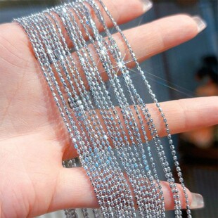 VISING可调节爆闪小米钻石百搭链项链锁骨链时尚S925银