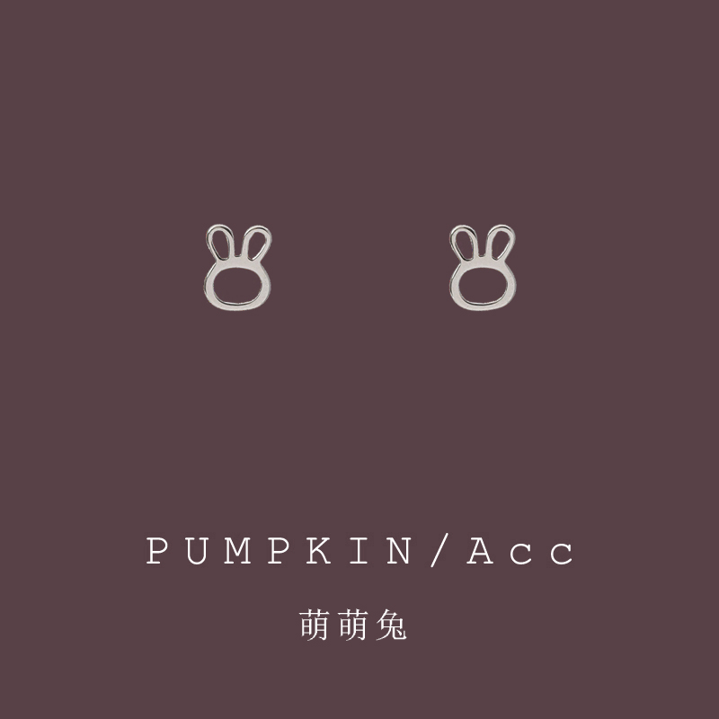 镂空爱小兔子U型树脂耳夹