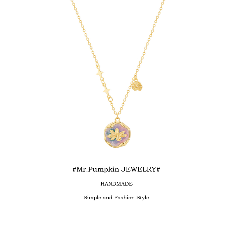 【南瓜先生】睡莲花吊坠项链
