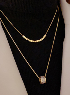 高级感双层叠戴小蛮腰项链