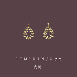 金色麦穗流苏耳钉轻奢高级感方脸适合的耳饰森系耳夹无耳洞女新款