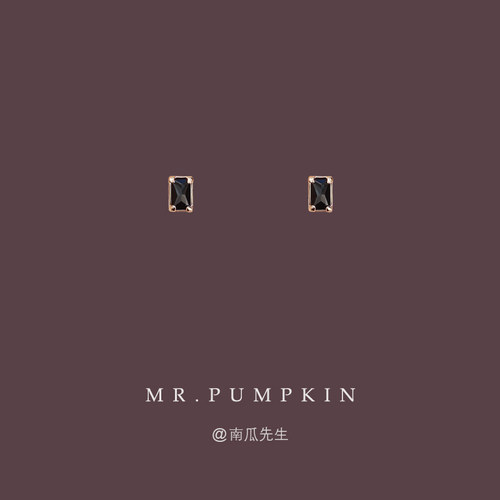 Mr.Pumpkin简约黑色长方形耳饰