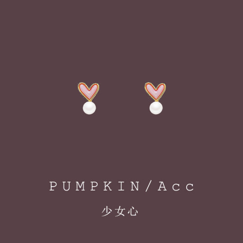 【南瓜先生】少女心粉色爱心耳饰