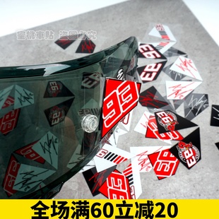 适用于SHOEI X14 头盔 镜片 竞技膜 马奎斯 93号签名 红蚂蚁 贴纸