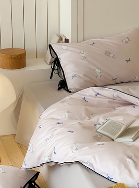 舍予故事｜全棉小兔秋冬加厚100支磨毛四件套梦境之约保暖被套床