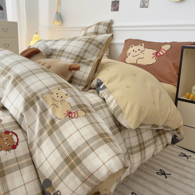 全棉小清新萌宠卡通纯棉四件套