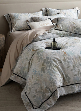 舍予故事｜秋冬加厚100全棉纯棉磨毛四件套丝绒压边款被套床单笠