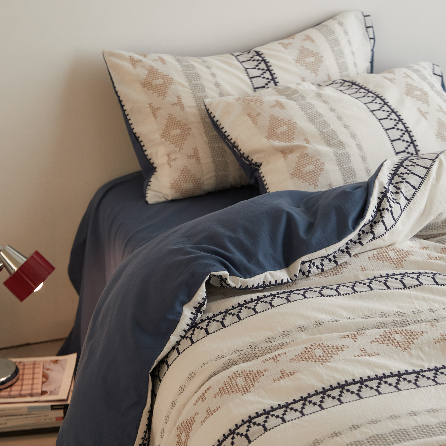 费尔岛的故事|新款针刺全棉提花四件套纯棉民族风被套设计师款